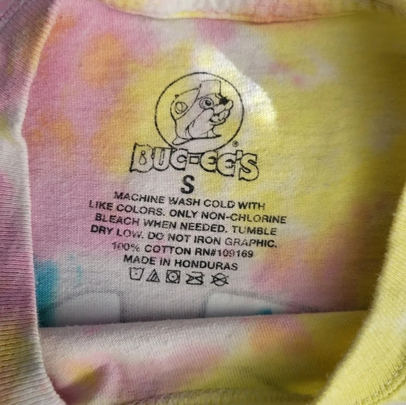 BUCEE'S EASTER BUNNY TIE DYE TSHIRT "BUT DID YOU DYE" GRAPHIC ON BACK - Picture 2 of 4